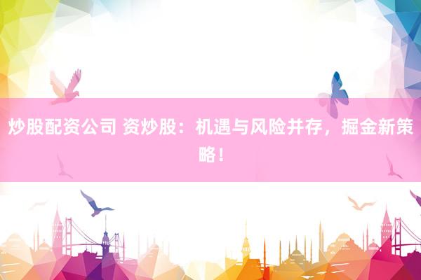 炒股配资公司 资炒股：机遇与风险并存，掘金新策略！