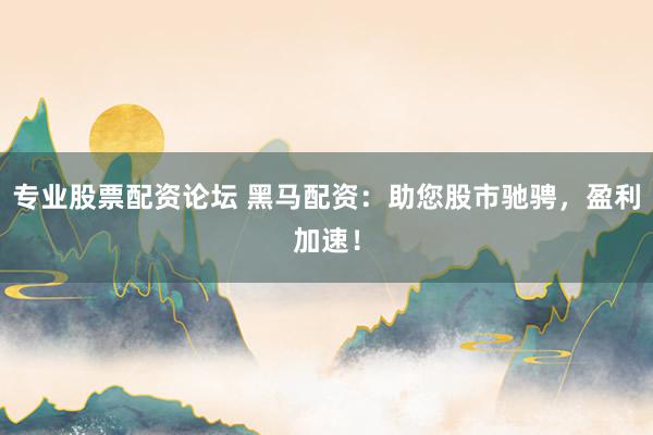 专业股票配资论坛 黑马配资：助您股市驰骋，盈利加速！