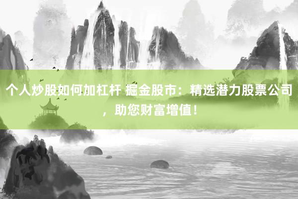个人炒股如何加杠杆 掘金股市：精选潜力股票公司，助您财富增值！