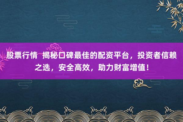 股票行情  揭秘口碑最佳的配资平台，投资者信赖之选，安全高效，助力财富增值！