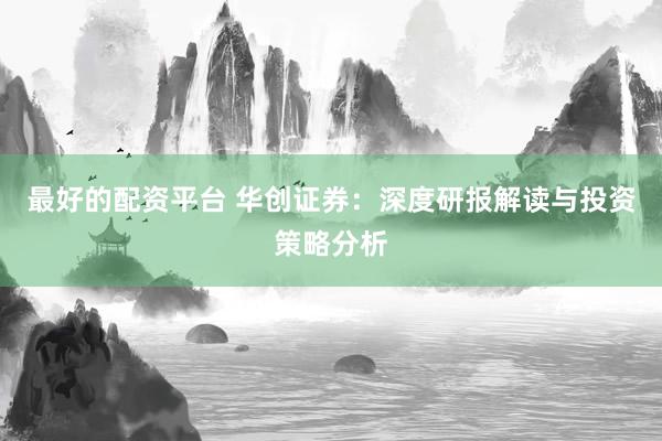 最好的配资平台 华创证券：深度研报解读与投资策略分析