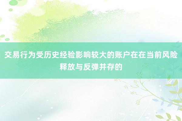 交易行为受历史经验影响较大的账户在在当前风险释放与反弹并存的