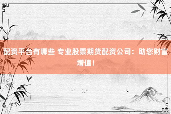 配资平台有哪些 专业股票期货配资公司：助您财富增值！