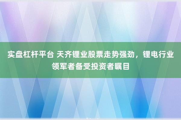 实盘杠杆平台 天齐锂业股票走势强劲，锂电行业领军者备受投资者瞩目