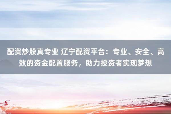 配资炒股真专业 辽宁配资平台：专业、安全、高效的资金配置服务，助力投资者实现梦想